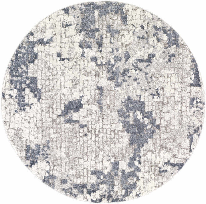 Modern Abstract Ivory and Charcoal Brick Design Multi Size Area Rug - The Rug Decor