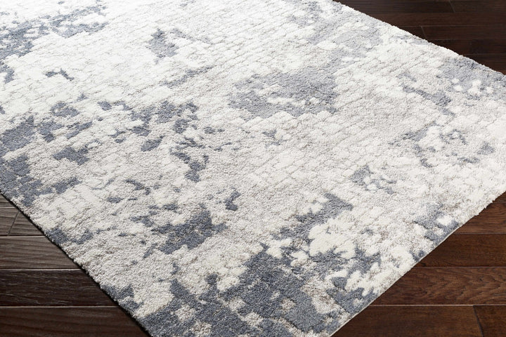 Modern Abstract Ivory and Charcoal Brick Design Multi Size Area Rug - The Rug Decor