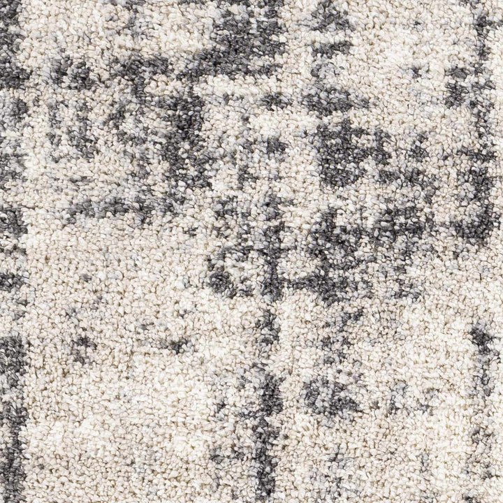 Modern Abstract Ivory and Charcoal Plush Pile Area Rug - The Rug Decor