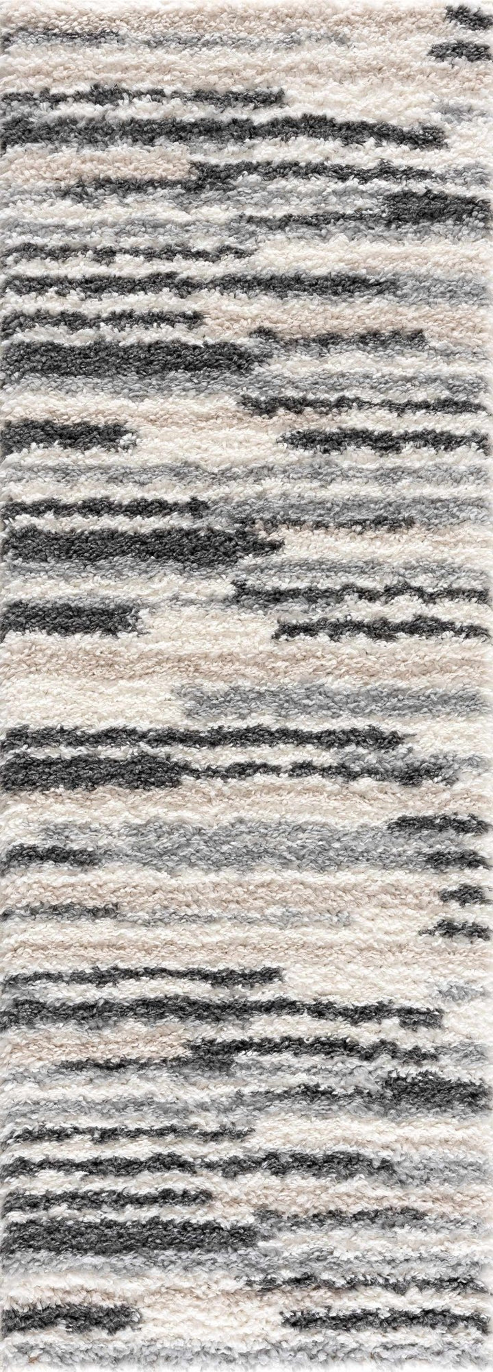 Modern Abstract Ivory, Beige, Gray and Black Plush pile Area Rug - The Rug Decor