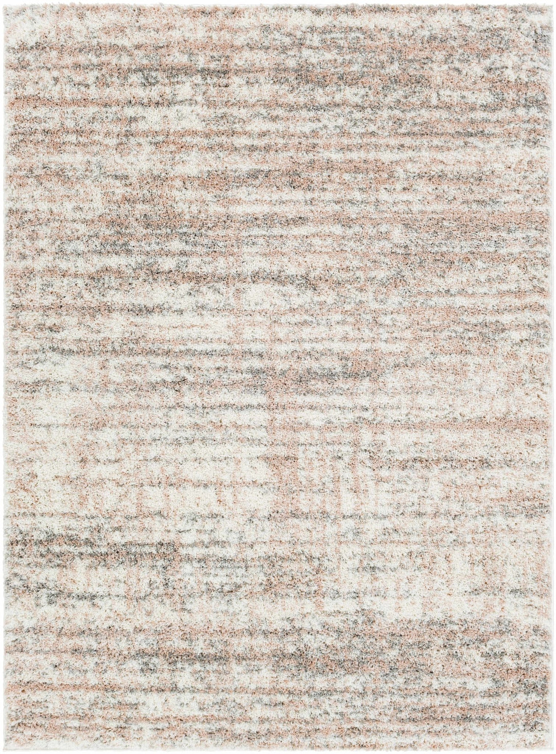 Modern Abstract Ivory, Peach and Gray Contemporary Plush pile area rug - The Rug Decor