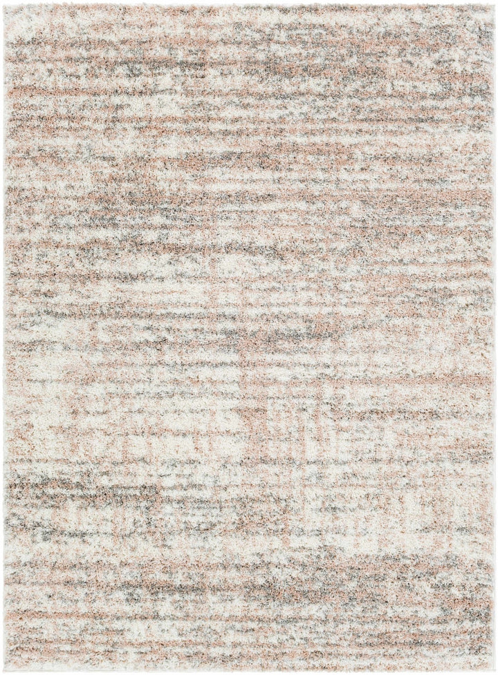 Modern Abstract Ivory, Peach and Gray Contemporary Plush pile area rug - The Rug Decor