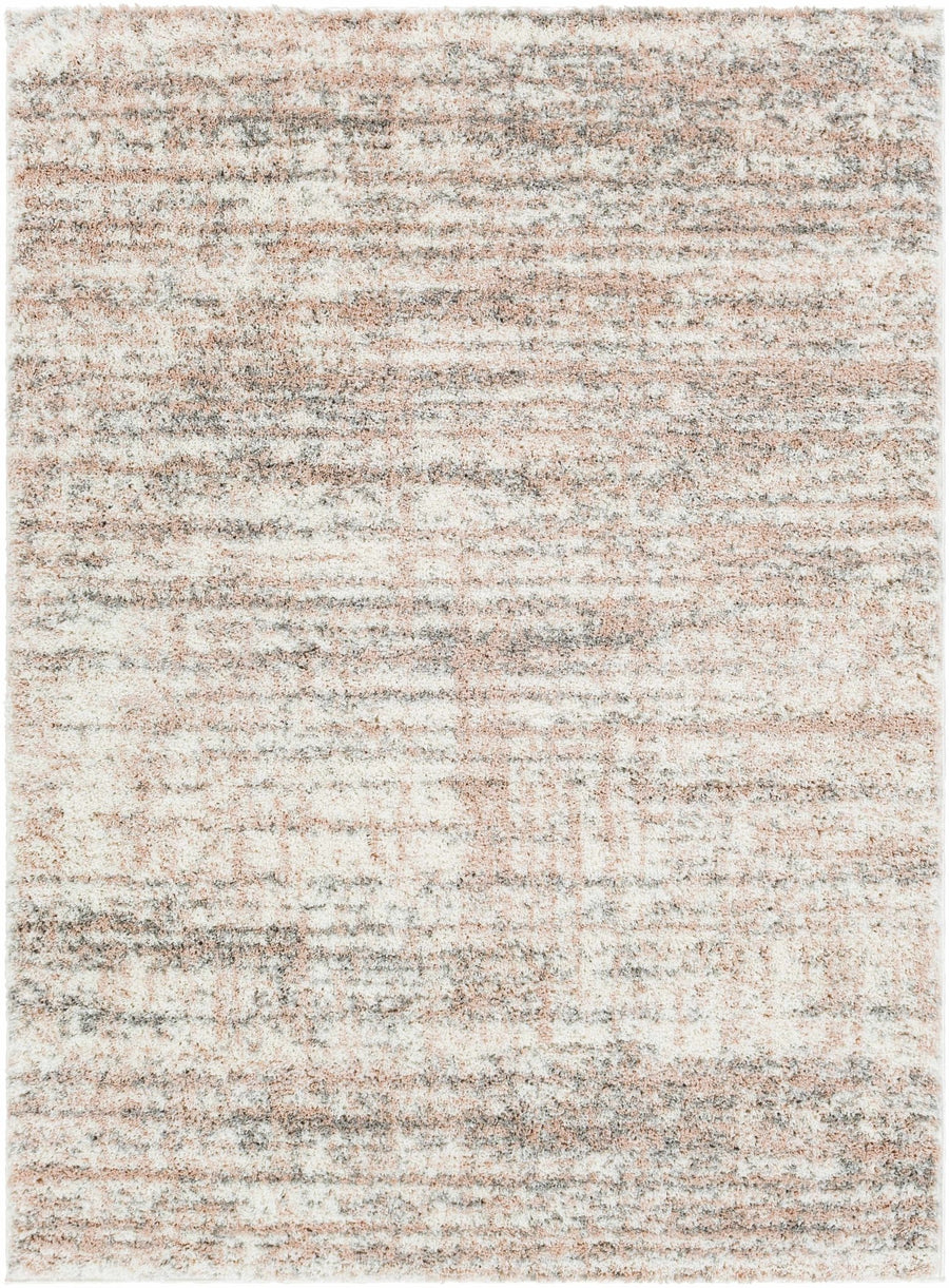 Modern Abstract Ivory, Peach and Gray Contemporary Plush pile area rug - The Rug Decor