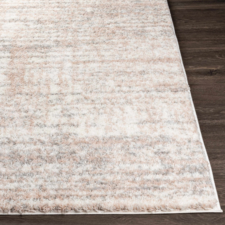 Modern Abstract Ivory, Peach and Gray Contemporary Plush pile area rug - The Rug Decor
