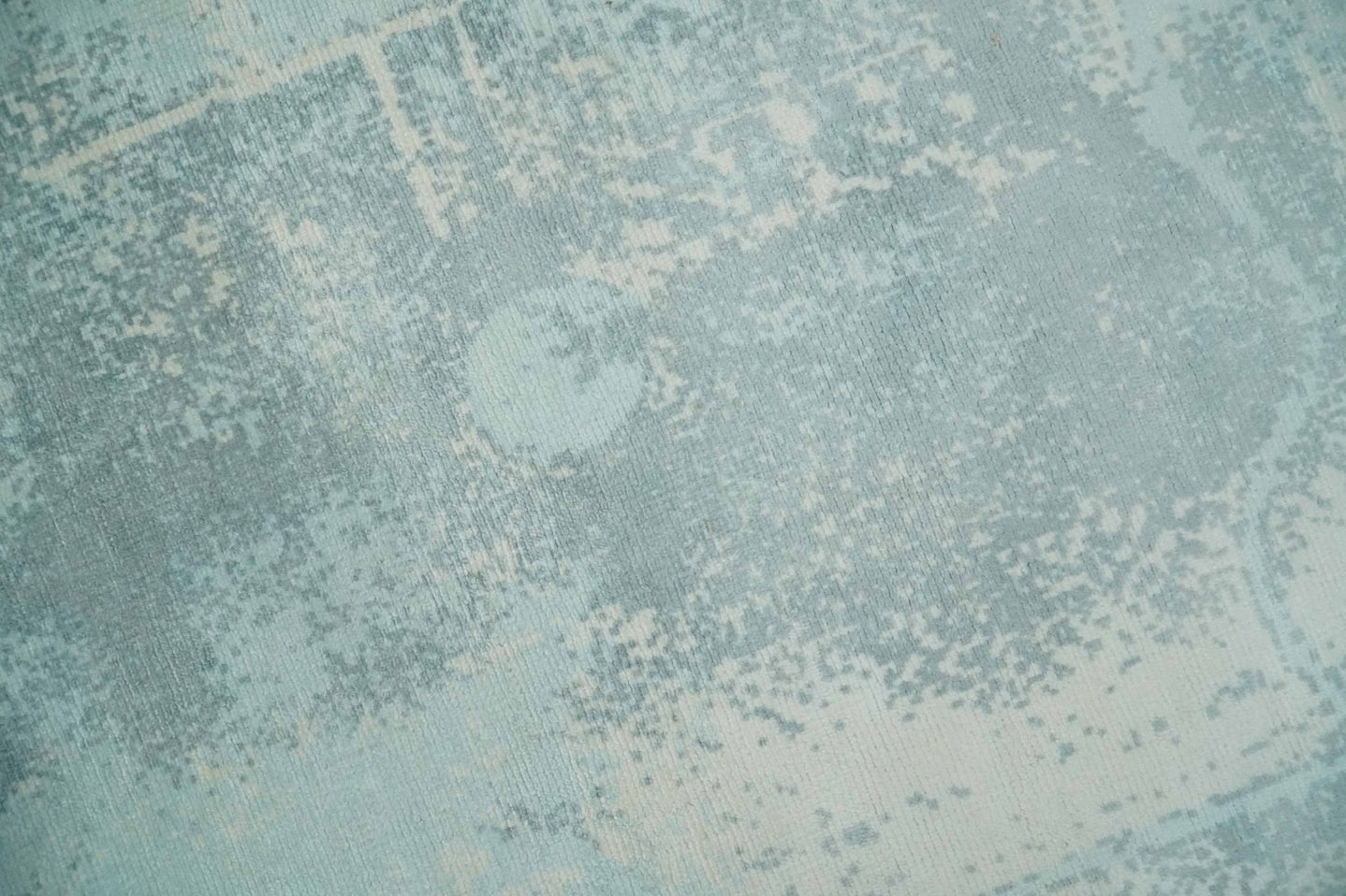 Modern Abstract Light Blue, Beige and Gray Hand loom 5x8 wool and Viscose Area Rug - The Rug Decor