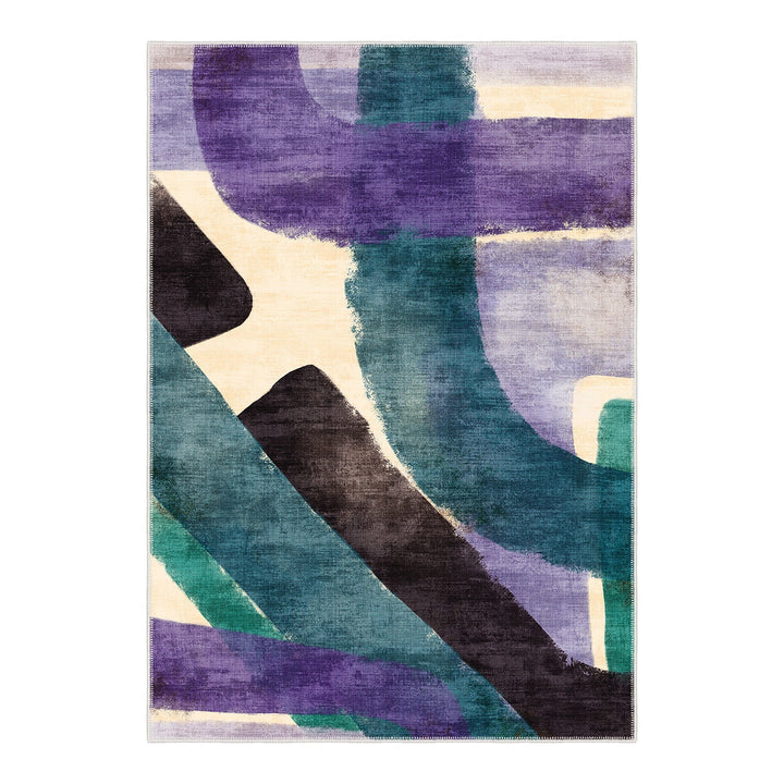 Modern Abstract Multicolor Machine Washable Cotton Area Rug - The Rug Decor