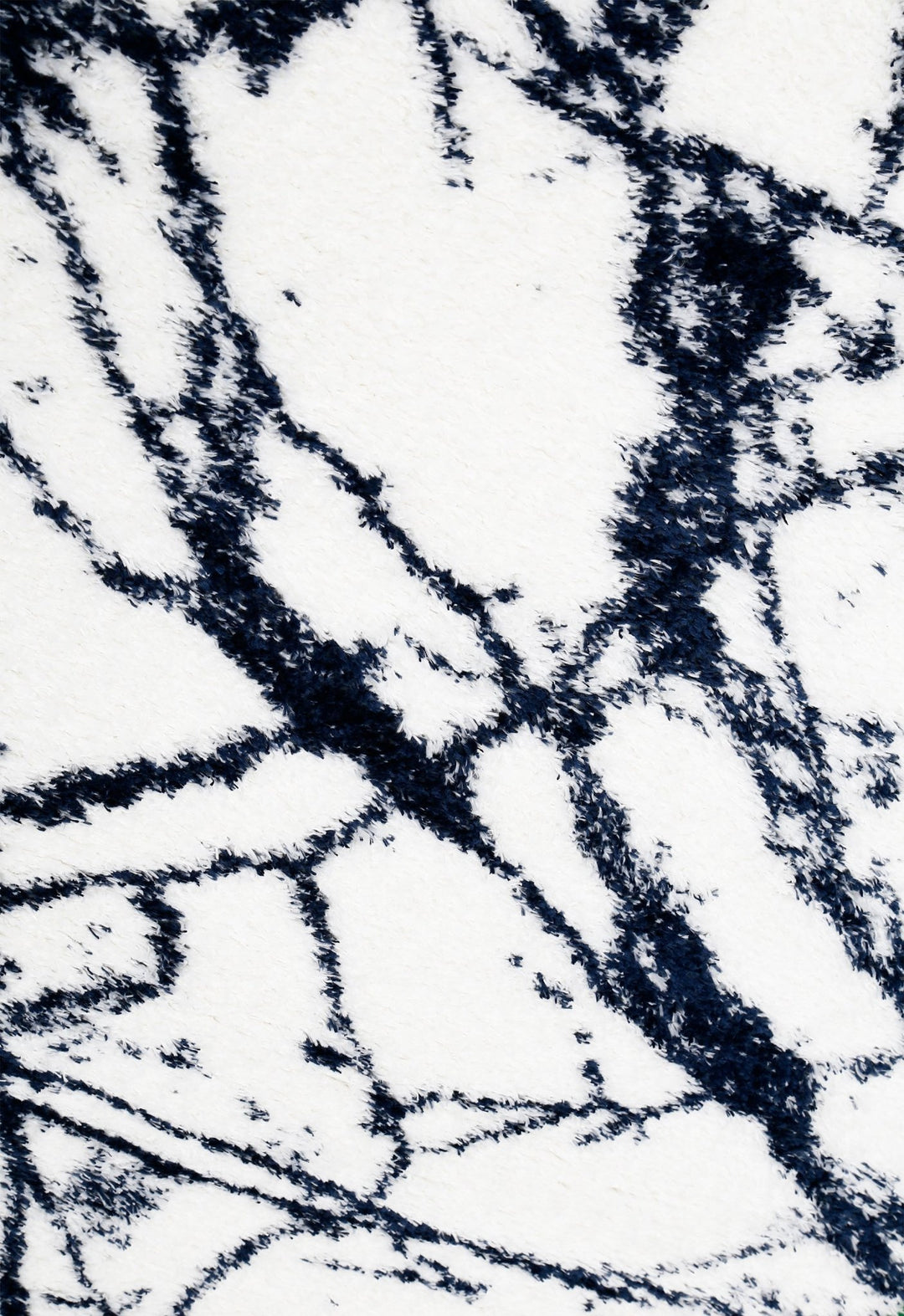 Modern Abstract Navy And Ivory 5x7 Viscose Rug - The Rug Decor