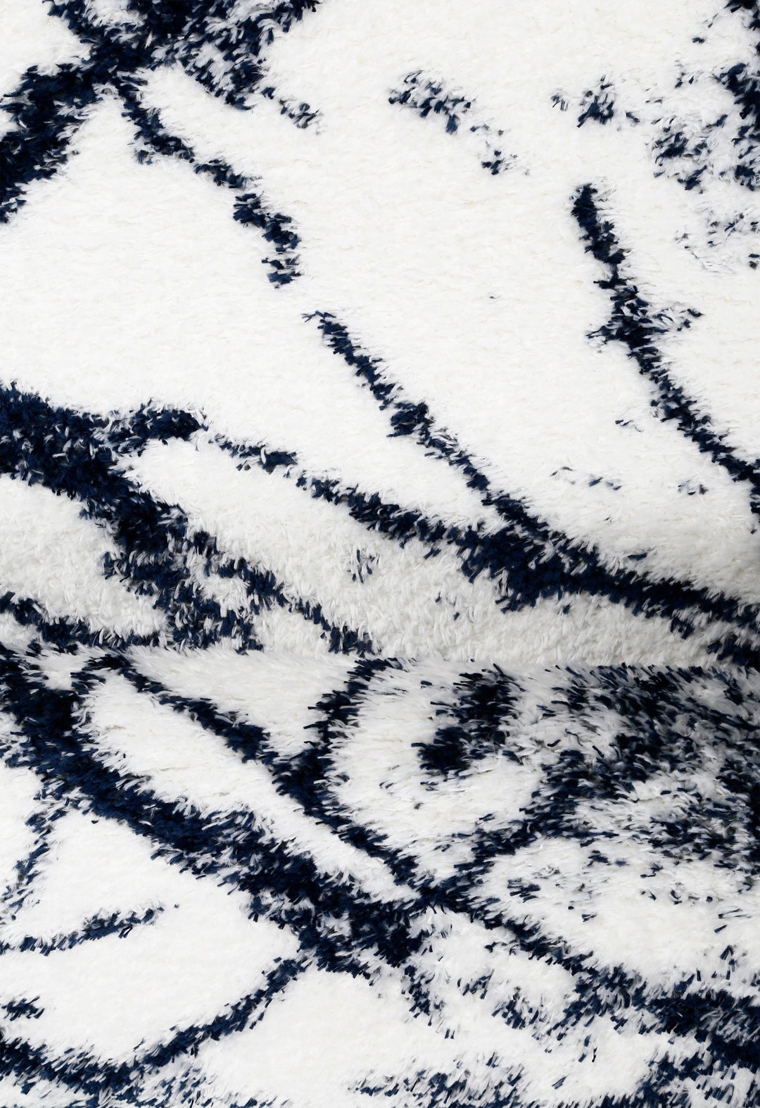 Modern Abstract Navy And Ivory 5x7 Viscose Rug - The Rug Decor