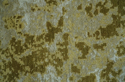 Modern Abstract Shades of Olive and Silver 5x8 Hand knotted wool and art silk area rug - The Rug Decor