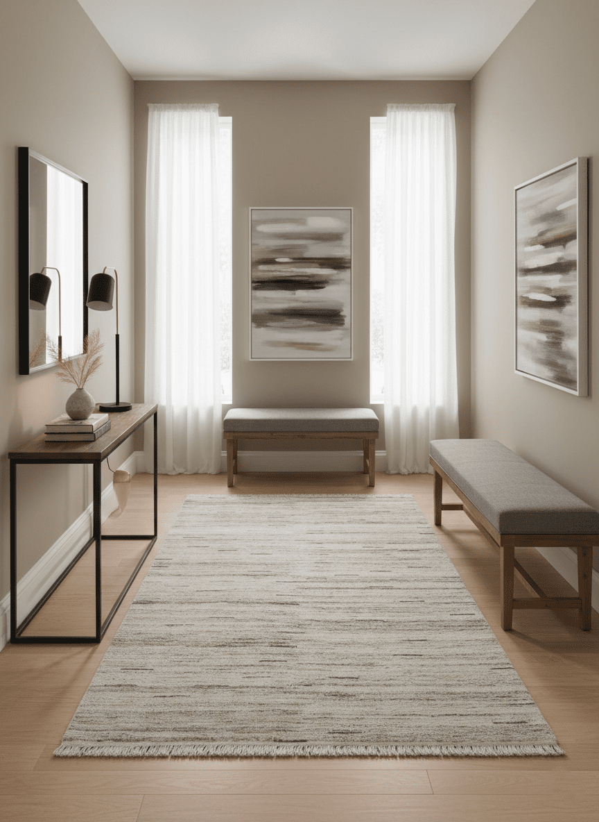 Modern Abstract Silver, Gray and Charcoal Dari 5x8 Pet yarn Area Rug - The Rug Decor