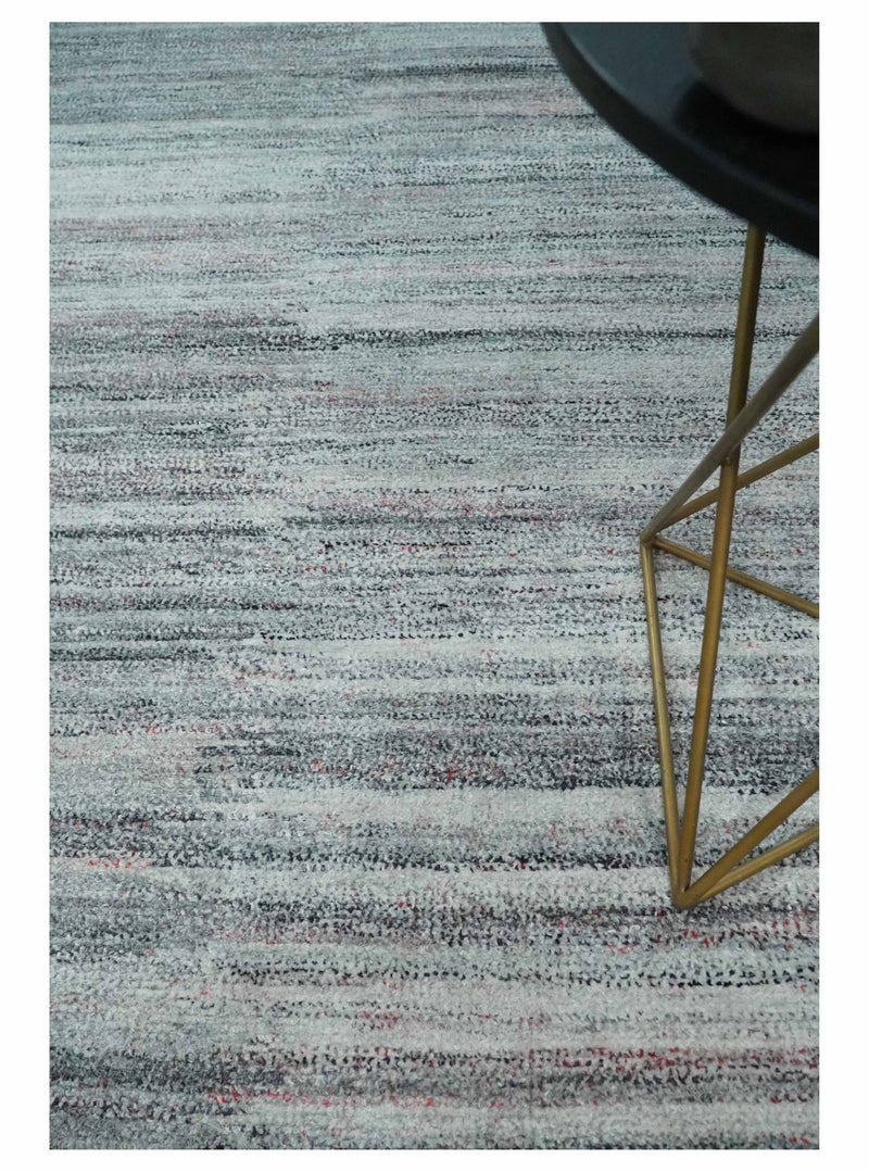 Modern Abstract Silver, Gray, Charcoal and Brown Dari 5x8 Pet yarn Area Rug - The Rug Decor