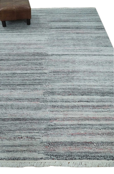 Modern Abstract Silver, Gray, Charcoal and Brown Dari 5x8 Pet yarn Area Rug - The Rug Decor