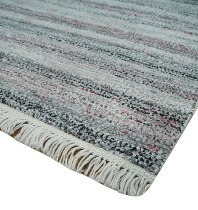 Modern Abstract Silver, Gray, Charcoal and Brown Dari 5x8 Pet yarn Area Rug - The Rug Decor