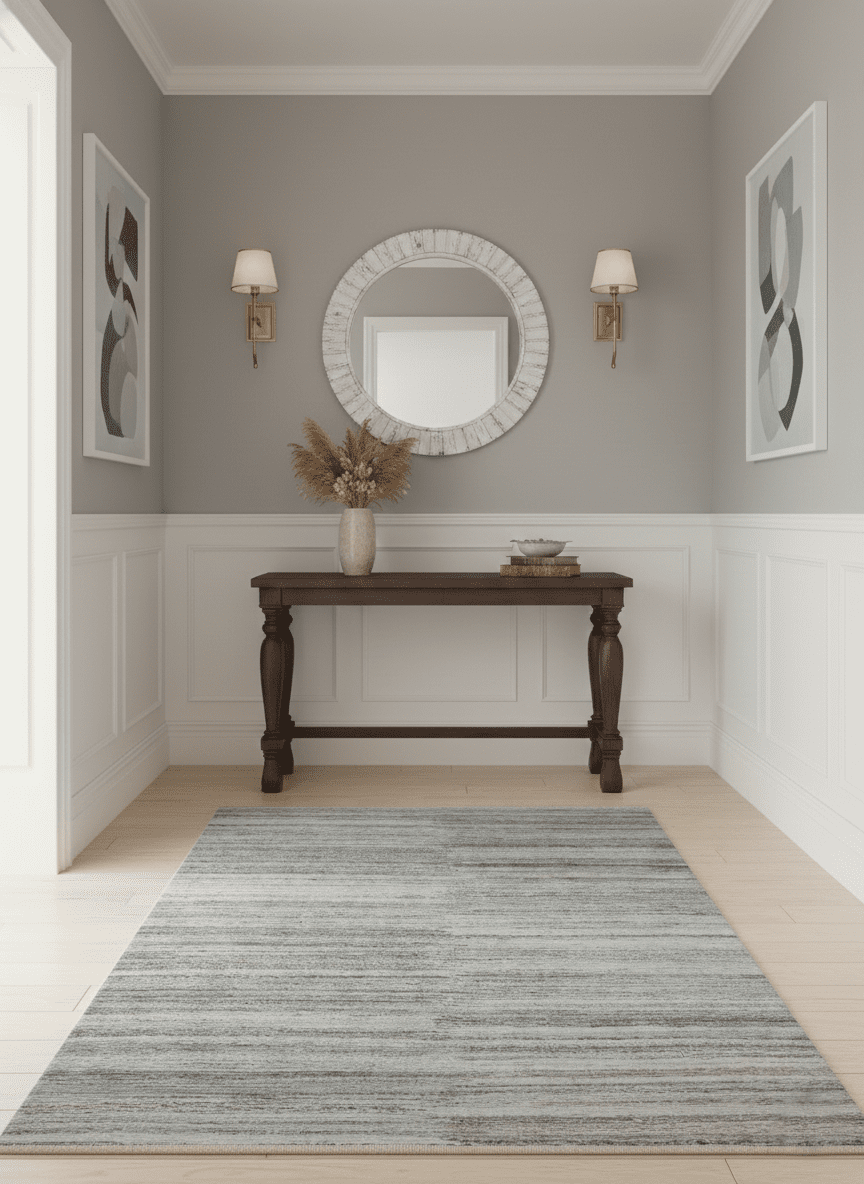 Modern Abstract Silver, Gray, Charcoal and Brown Dari 5x8 Pet yarn Area Rug - The Rug Decor