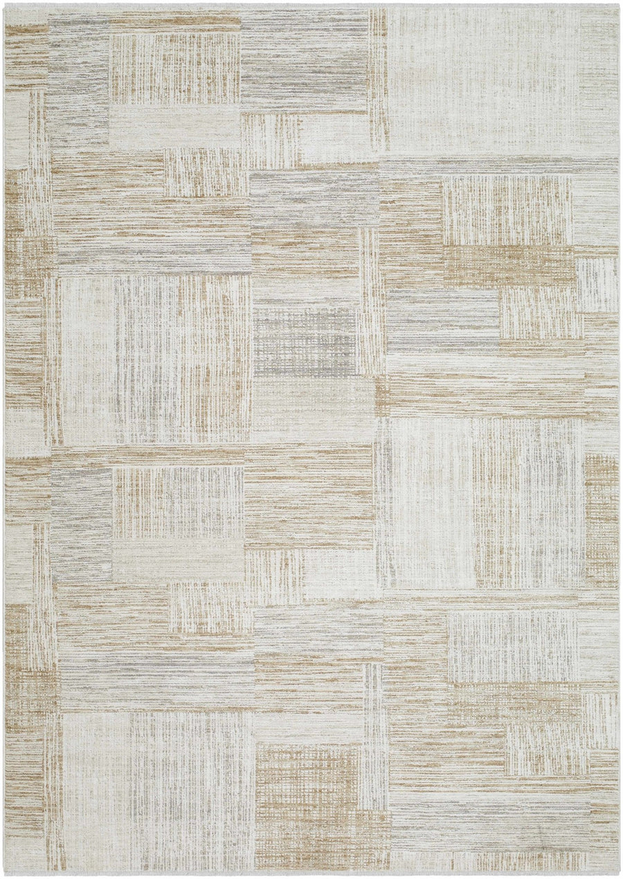 Modern Abstract Style Contemporary Silver and Beige Rug - The Rug Decor