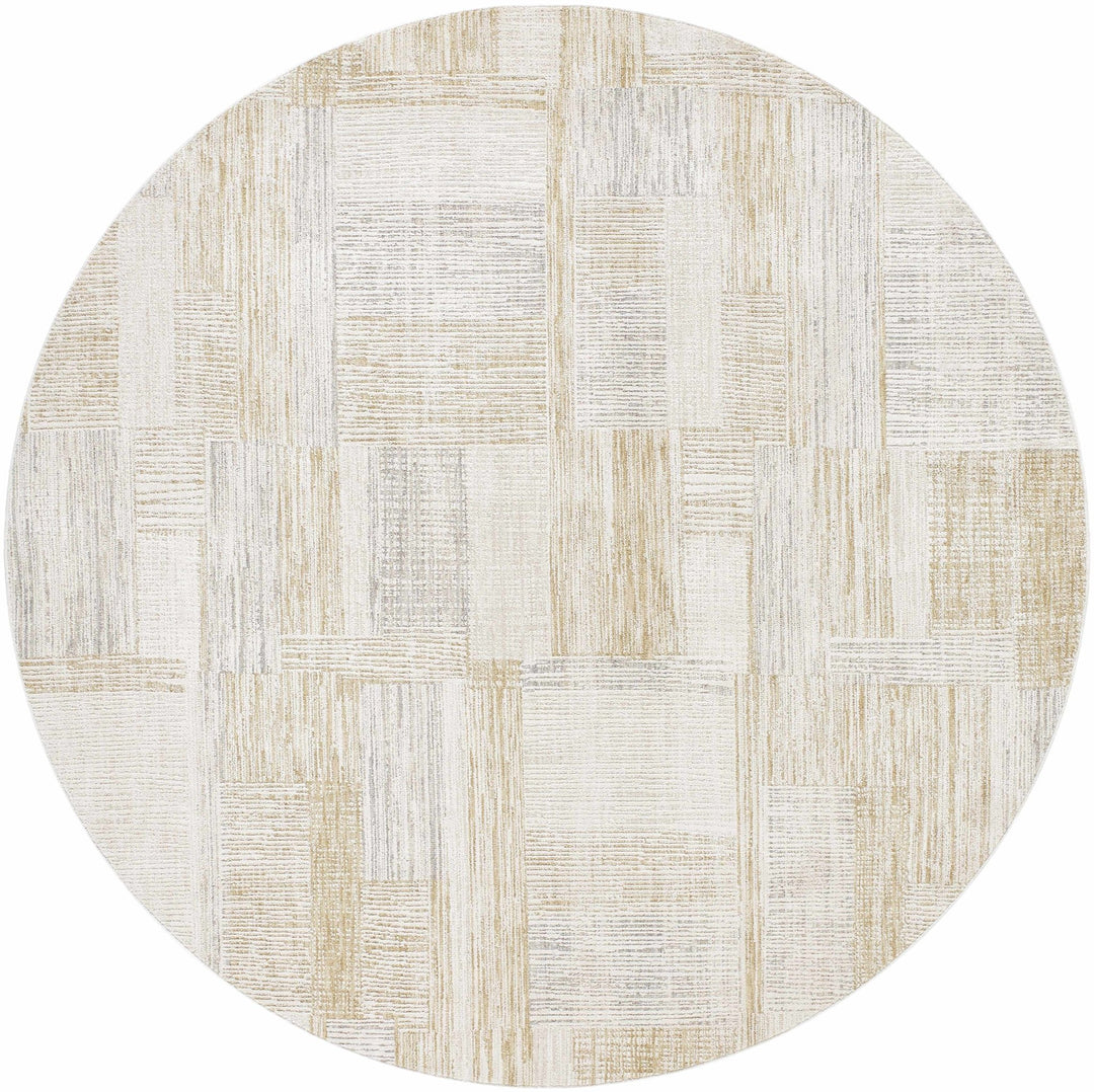 Modern Abstract Style Contemporary Silver and Beige Rug - The Rug Decor