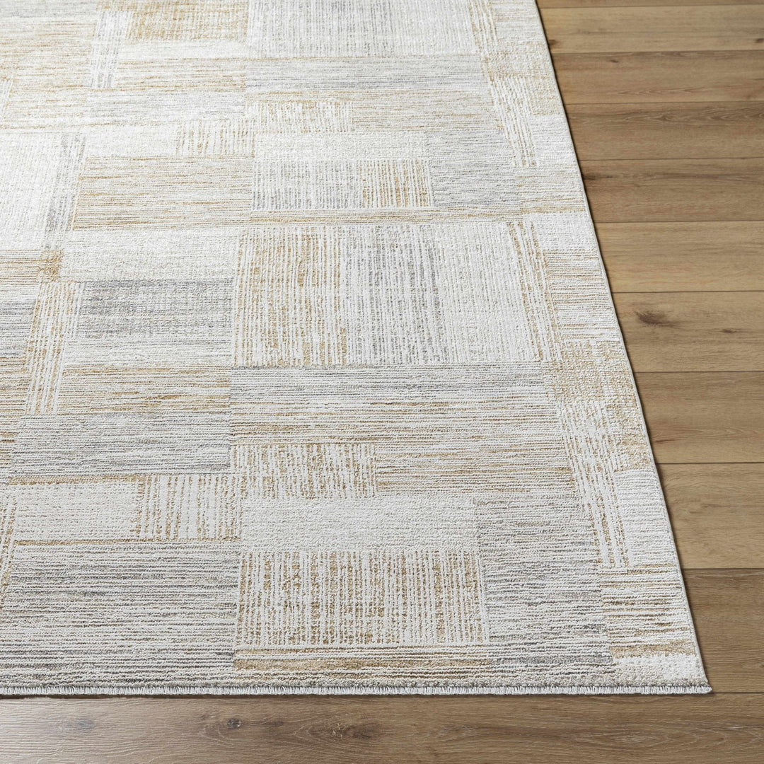 Modern Abstract Style Contemporary Silver and Beige Rug - The Rug Decor