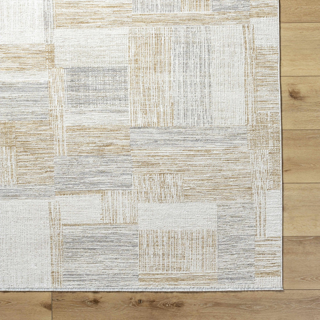 Modern Abstract Style Contemporary Silver and Beige Rug - The Rug Decor