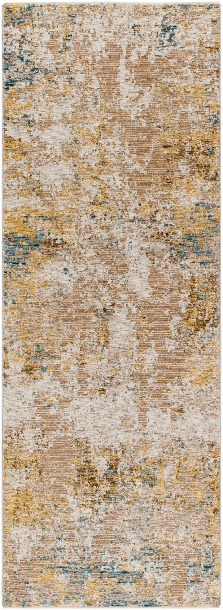 Modern Abstract Tan And Brown Machine Woven Outdoor Area Rug - The Rug Decor