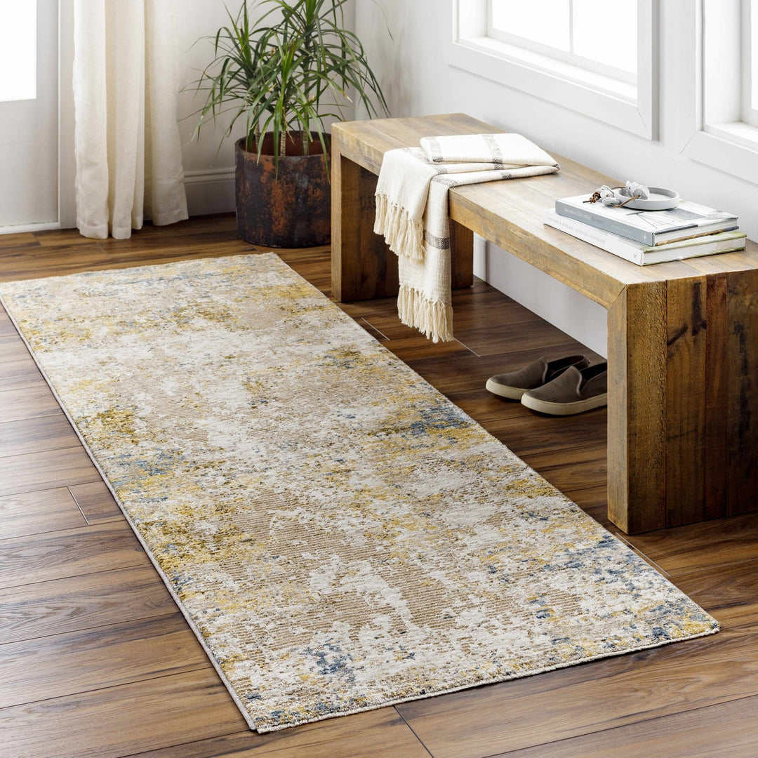 Modern Abstract Tan And Brown Machine Woven Outdoor Area Rug - The Rug Decor