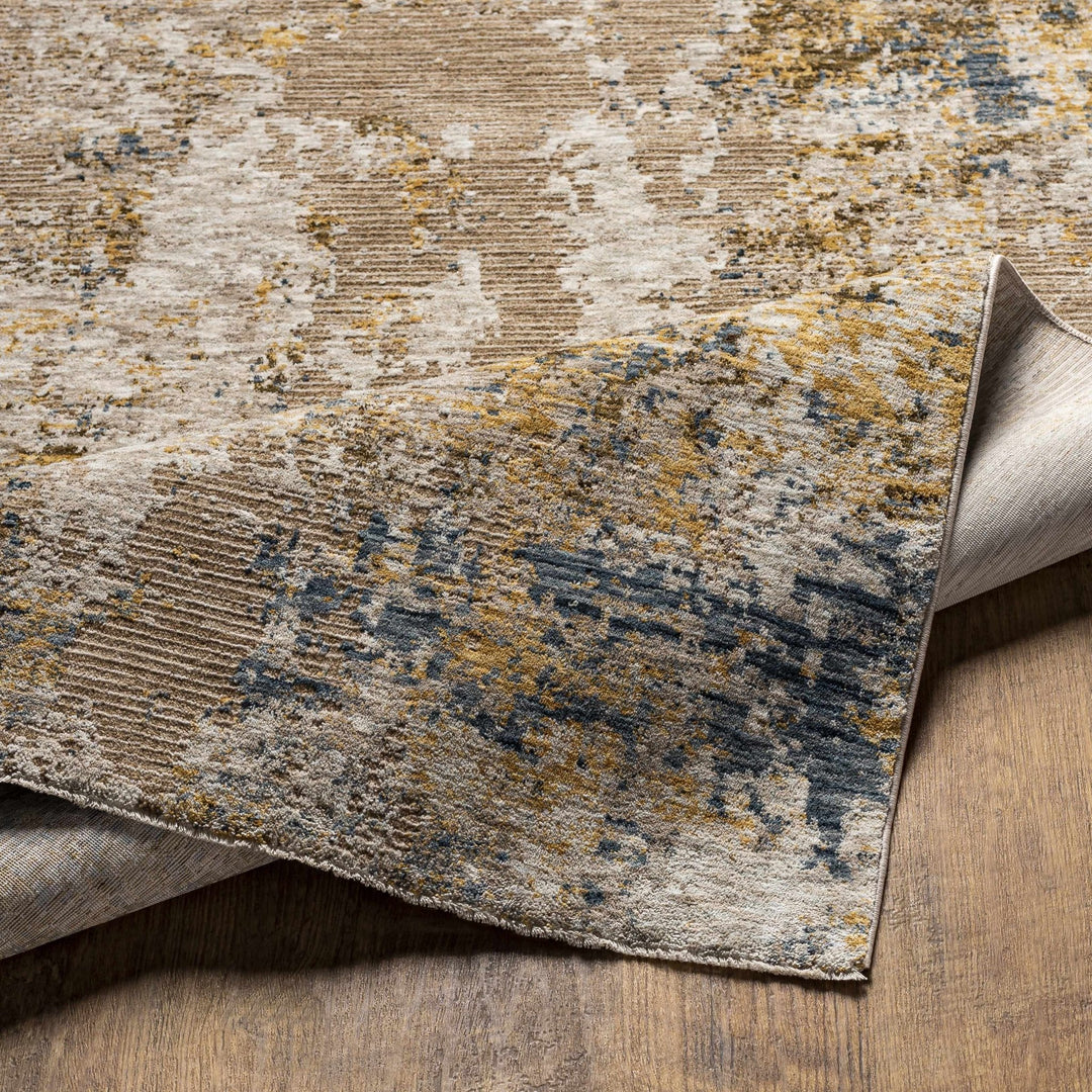 Tan Spotted Rug Modern Abstract Tan And Brown Machine Woven Outdoor Area Rug – The Rug ...