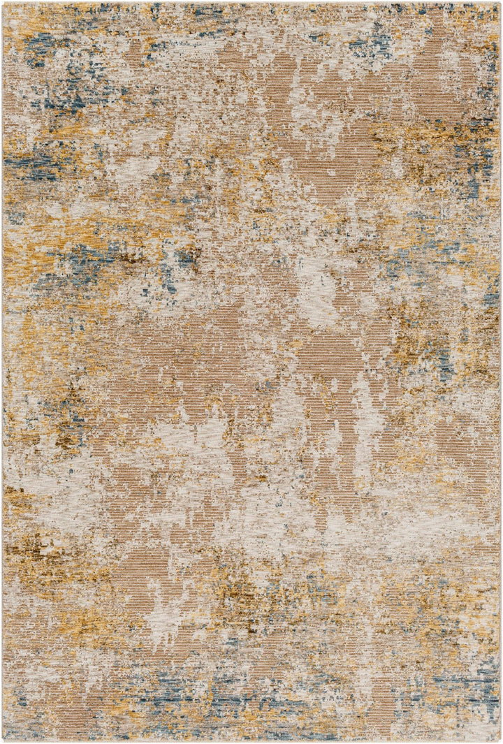 Modern Abstract Tan And Brown Machine Woven Outdoor Area Rug - The Rug Decor