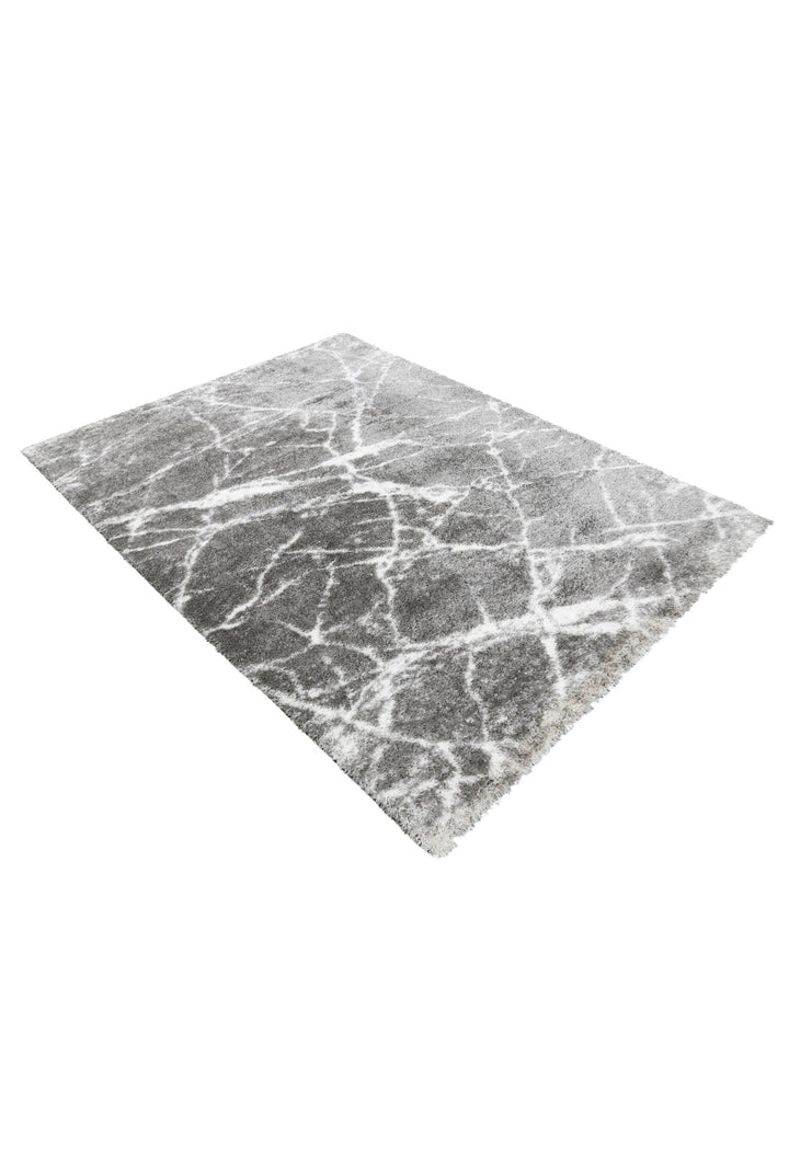 Modern Abstract vory And Gray 5x7 Viscose Area Rug - The Rug Decor