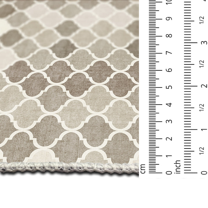 Modern Beige And Brown Machine Washable Cotton Area Rug - The Rug Decor