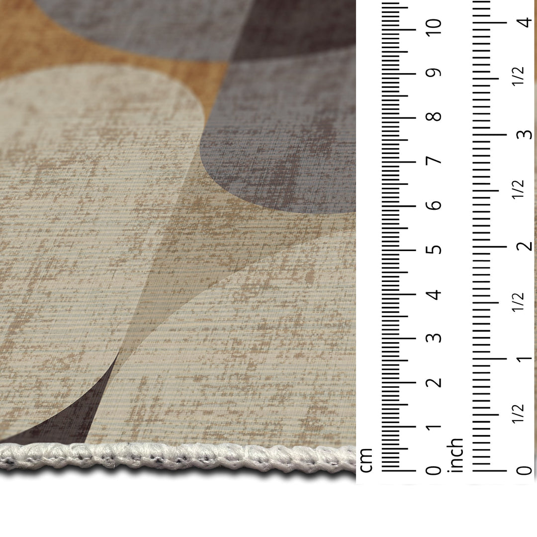 Modern Beige And Brown Machine Washable Cotton Rug - The Rug Decor