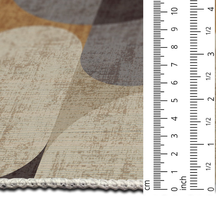 Modern Beige And Brown Machine Washable Cotton Rug - The Rug Decor