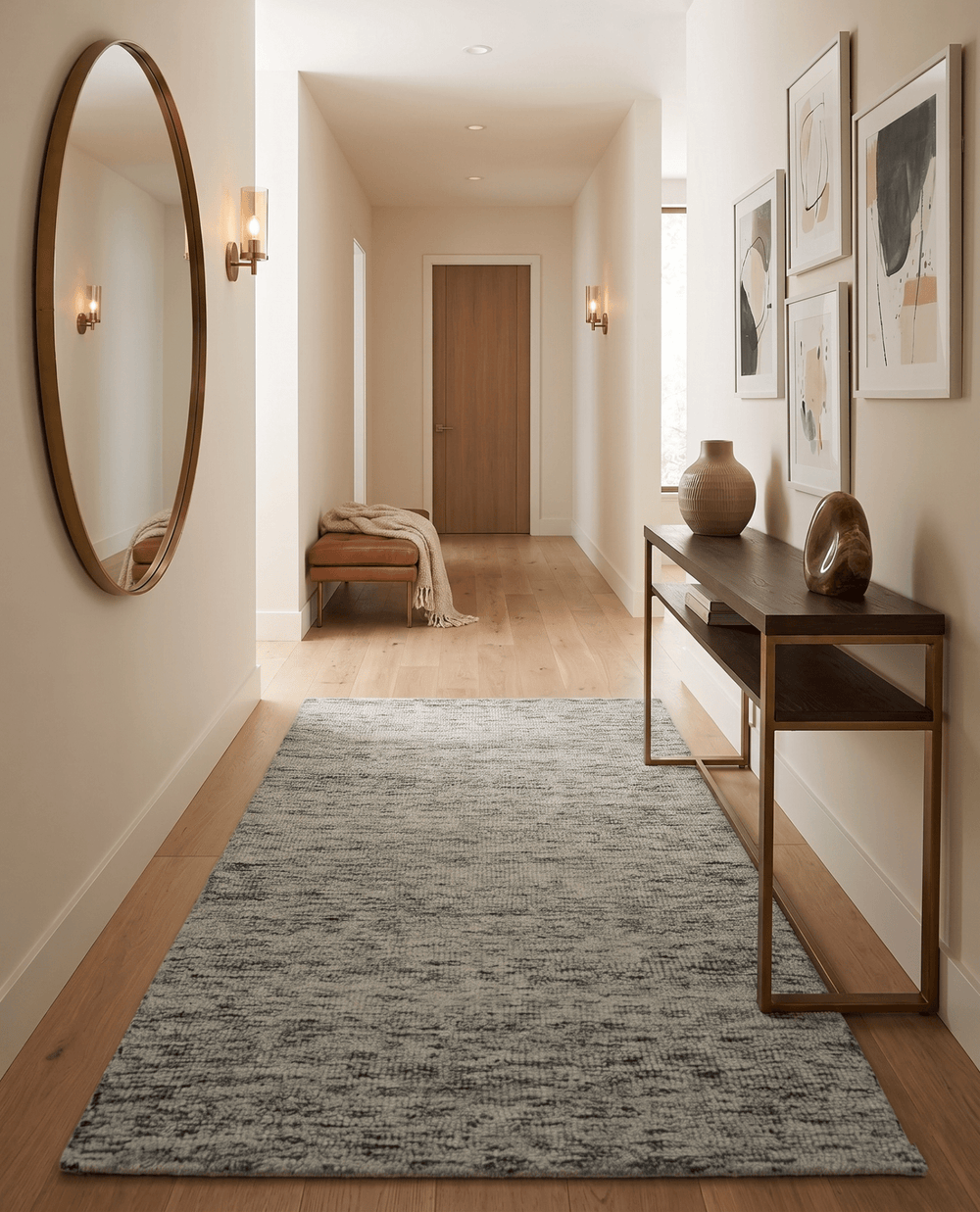 Modern Beige and Charcoal Solid Shaded Hand Tufted Natural Wool Area Rug - The Rug Decor