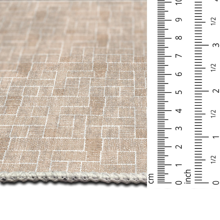 Modern Beige Cotton Machine Washable Area Rug - The Rug Decor
