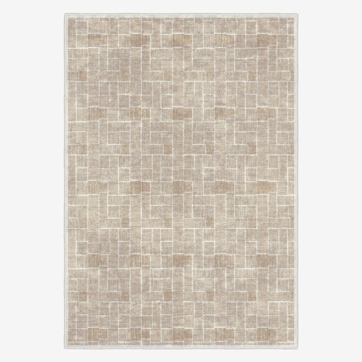 Modern Beige Cotton Machine Washable Area Rug - The Rug Decor