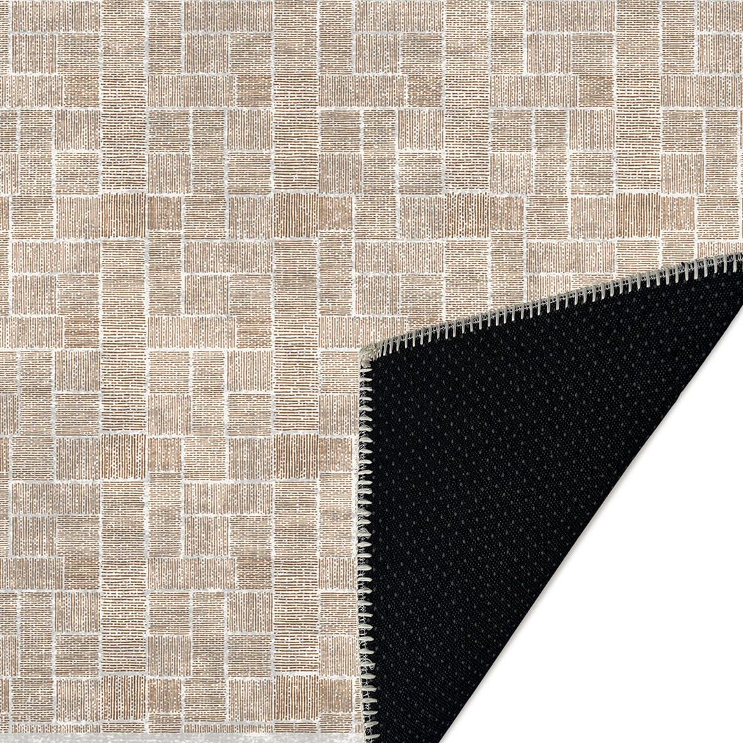 Modern Beige Cotton Machine Washable Area Rug - The Rug Decor