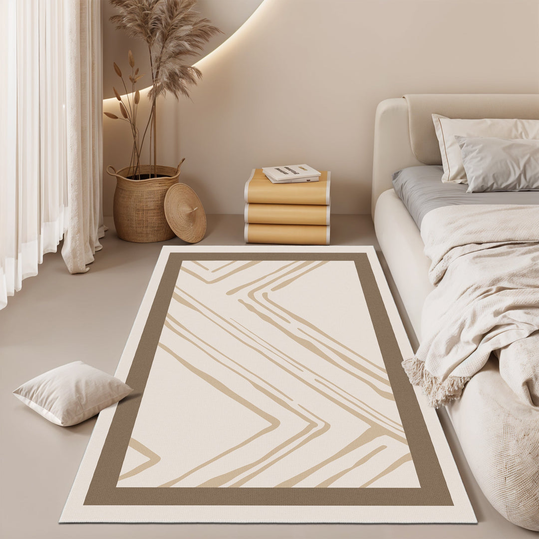 Modern Beige Machine Washable Cotton Area Rug - The Rug Decor