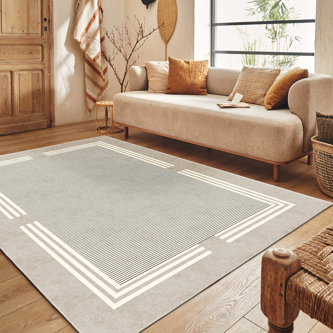Modern Beige Machine Washable cotton Area Rug - The Rug Decor