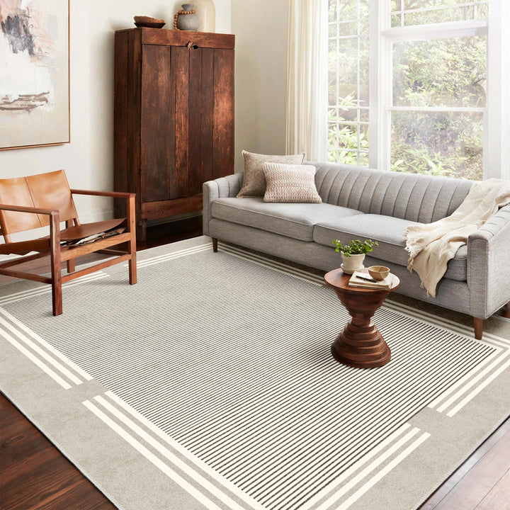 Modern Beige Machine Washable cotton Area Rug - The Rug Decor