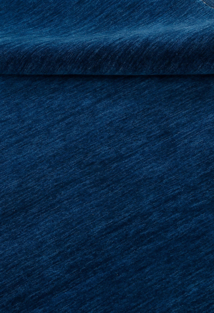 Modern Blue Solid Design Hand Loomed Wool Area Rug - The Rug Decor