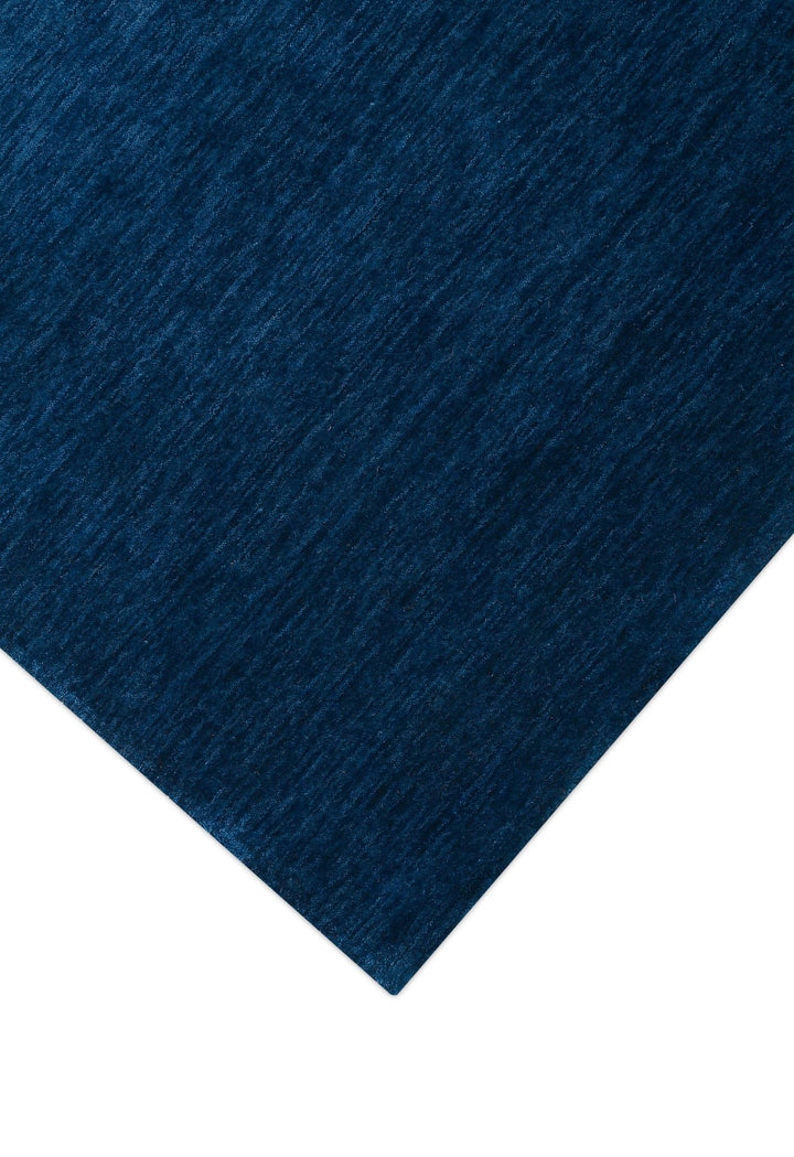 Modern Blue Solid Design Hand Loomed Wool Area Rug - The Rug Decor