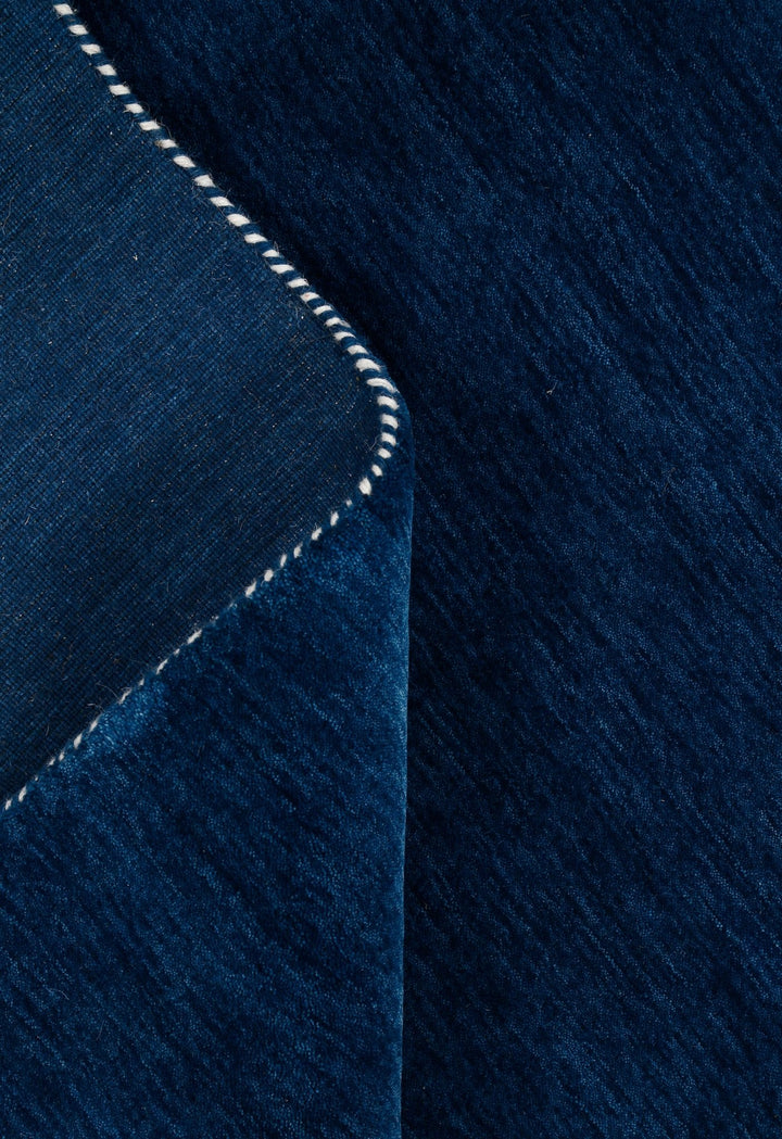 Modern Blue Solid Design Hand Loomed Wool Area Rug - The Rug Decor