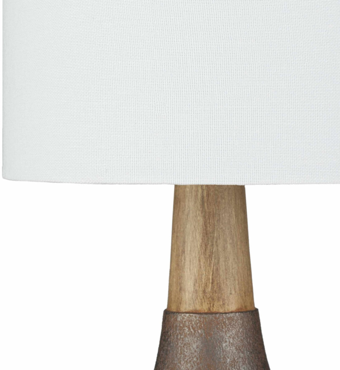 Modern Brown and White Cylindrical Table Lamp - The Rug Decor