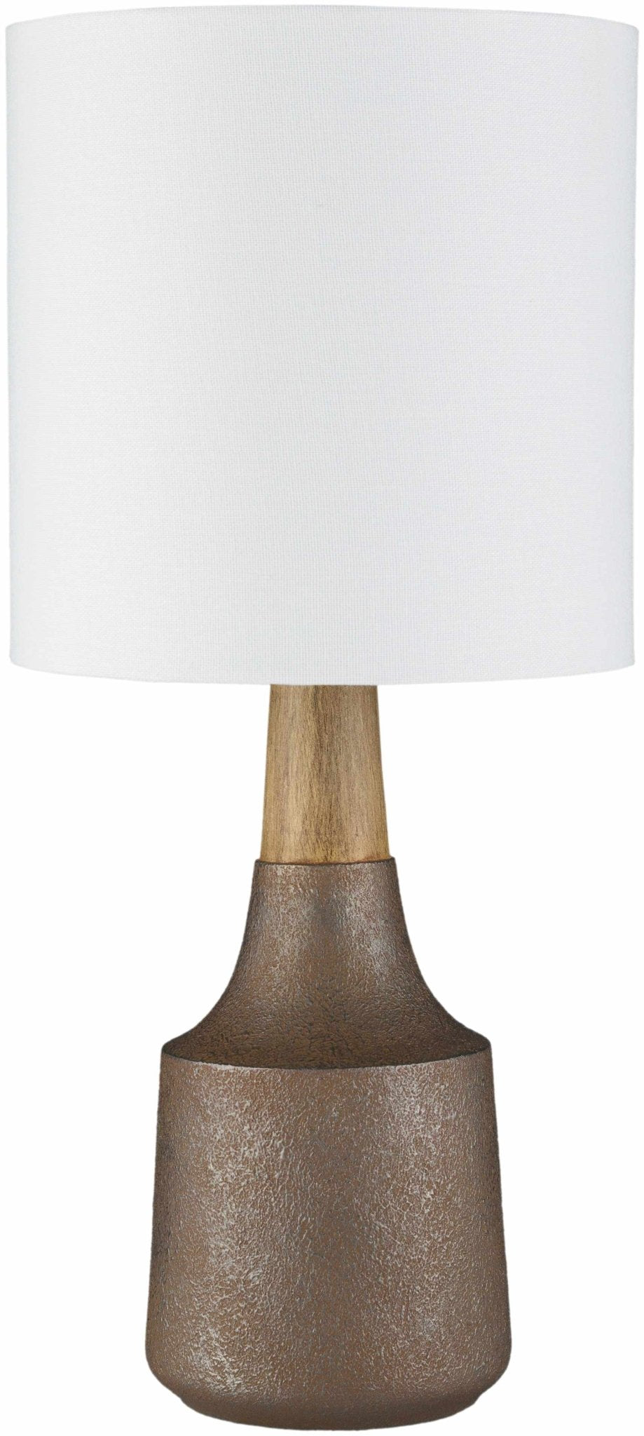 Modern Brown and White Cylindrical Table Lamp - The Rug Decor