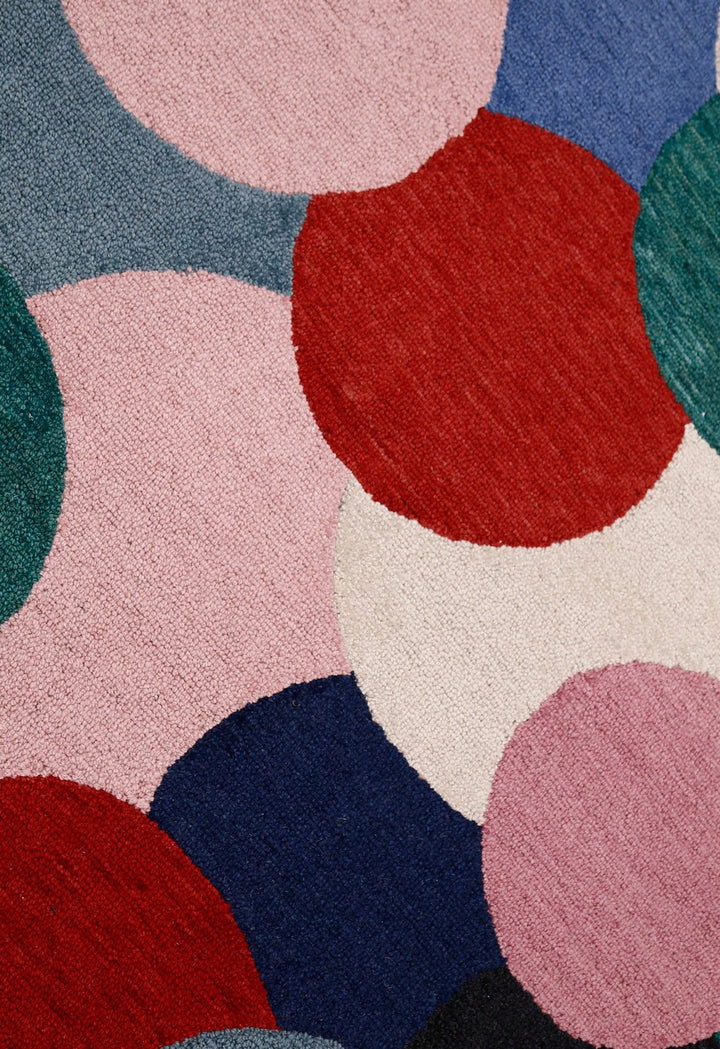 Modern Bubbles Design Multicolor Hand Tufted 5x8 Wool Rug - The Rug Decor