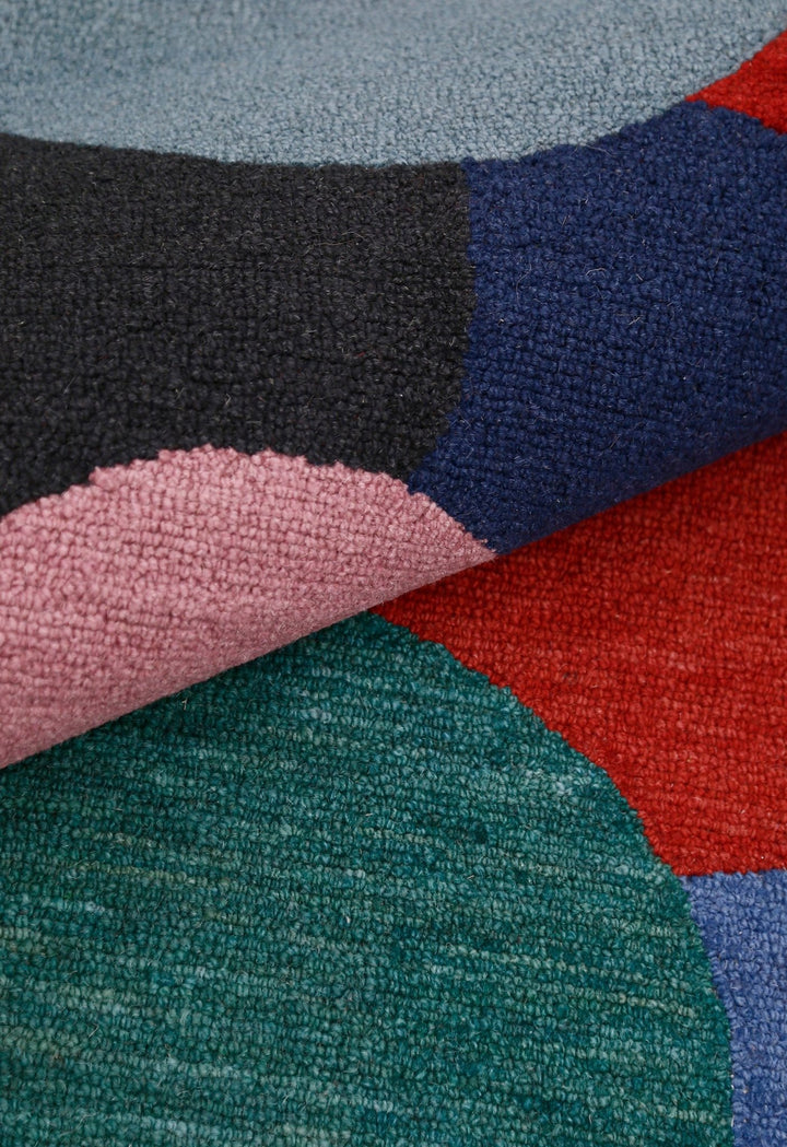 Modern Bubbles Design Multicolor Hand Tufted 5x8 Wool Rug - The Rug Decor