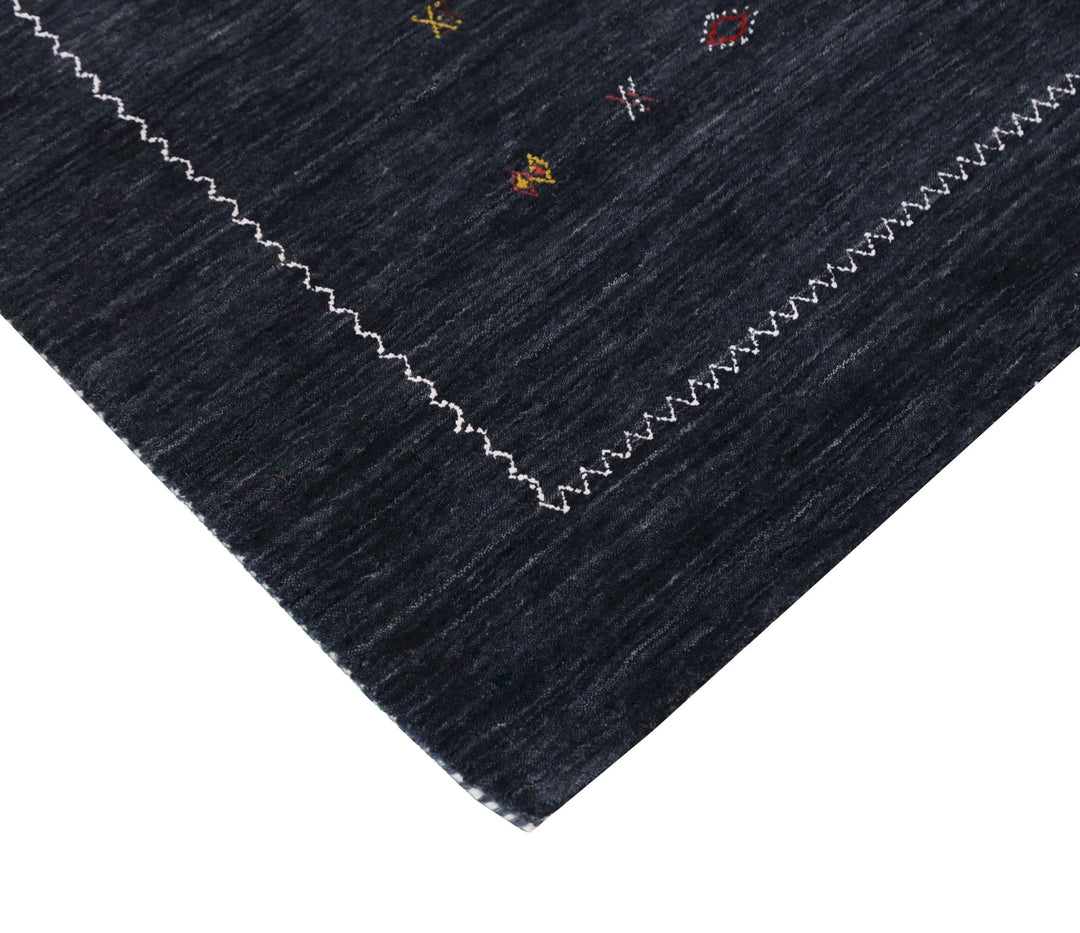 Modern Charcoal And White Hand Loomed Wool Area Rug - The Rug Decor