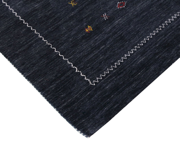 Modern Charcoal And White Hand Loomed Wool Area Rug - The Rug Decor