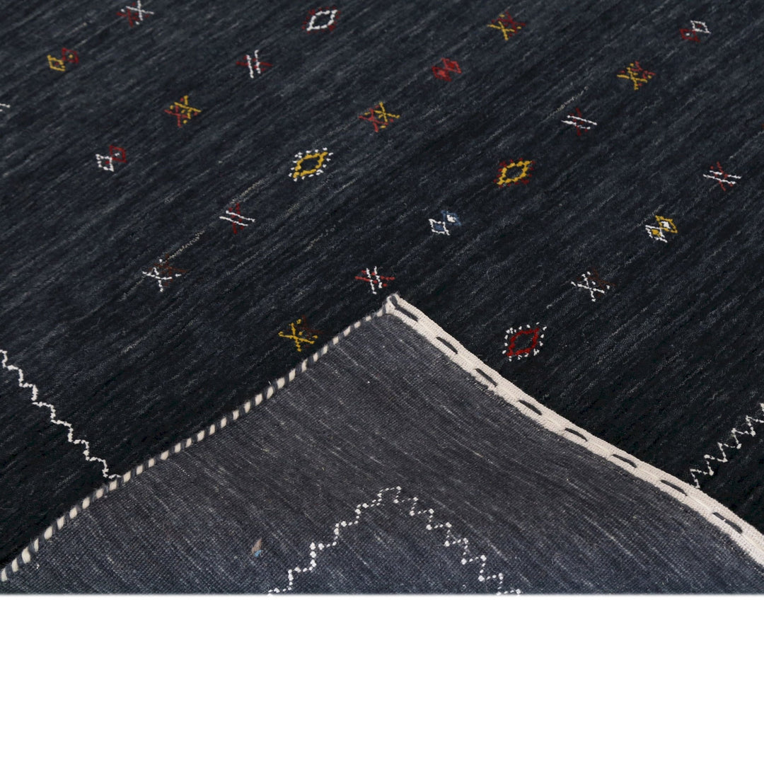 Modern Charcoal And White Hand Loomed Wool Area Rug - The Rug Decor