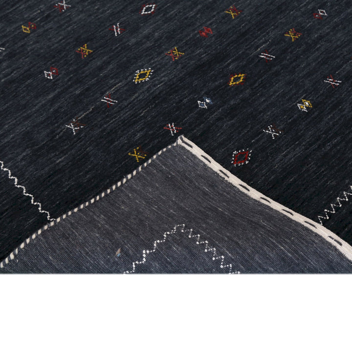 Modern Charcoal And White Hand Loomed Wool Area Rug - The Rug Decor