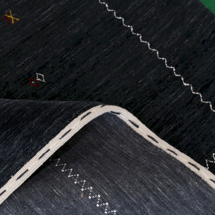Modern Charcoal And White Hand Loomed Wool Area Rug - The Rug Decor