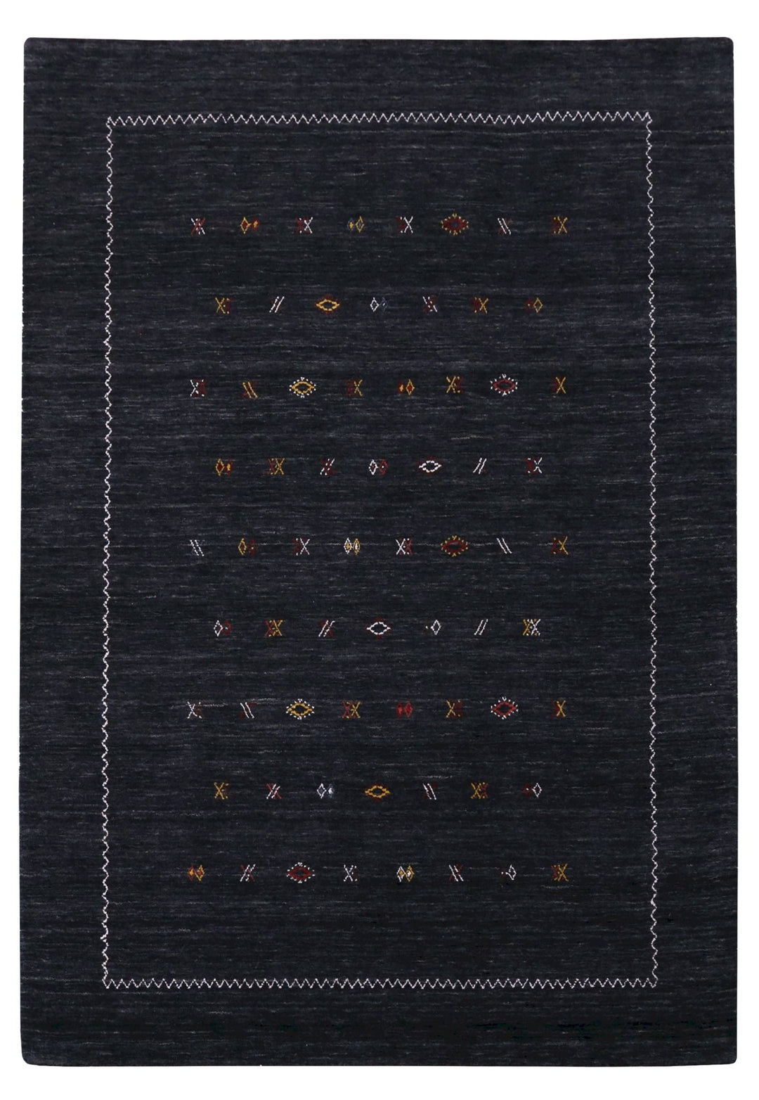 Modern Charcoal And White Hand Loomed Wool Area Rug - The Rug Decor